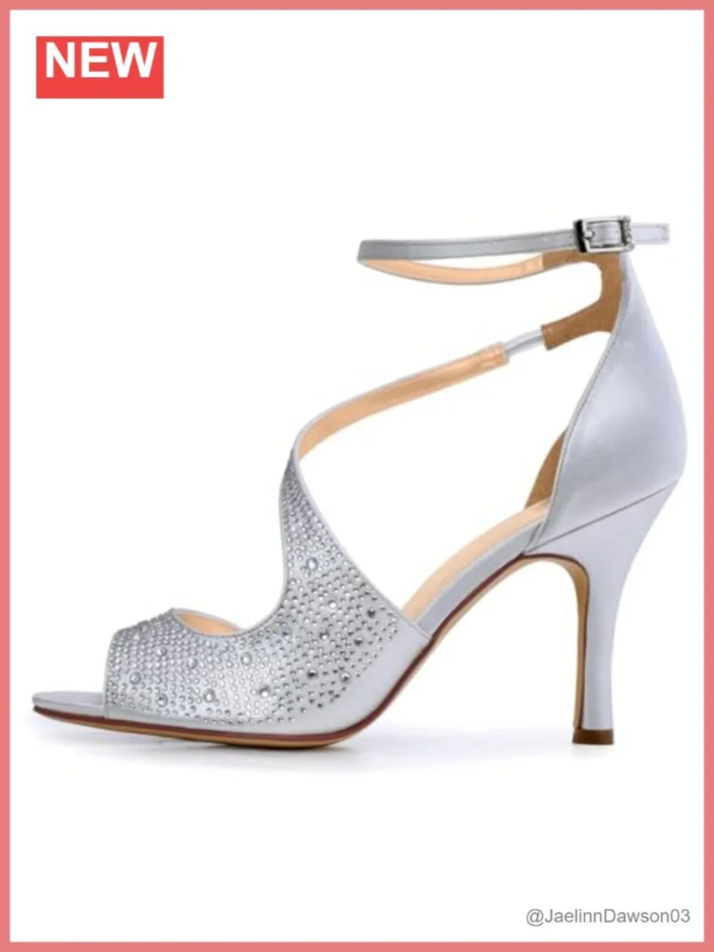 Satin Peep Toe Strappy Stiletto Heels Rhinestone Wedding Sandals
